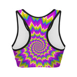 Abstract Spiral Moving Optical Illusion Women's Sports Bra