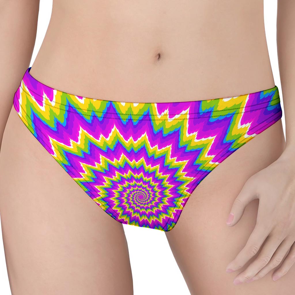 Abstract Spiral Moving Optical Illusion Women's Thong