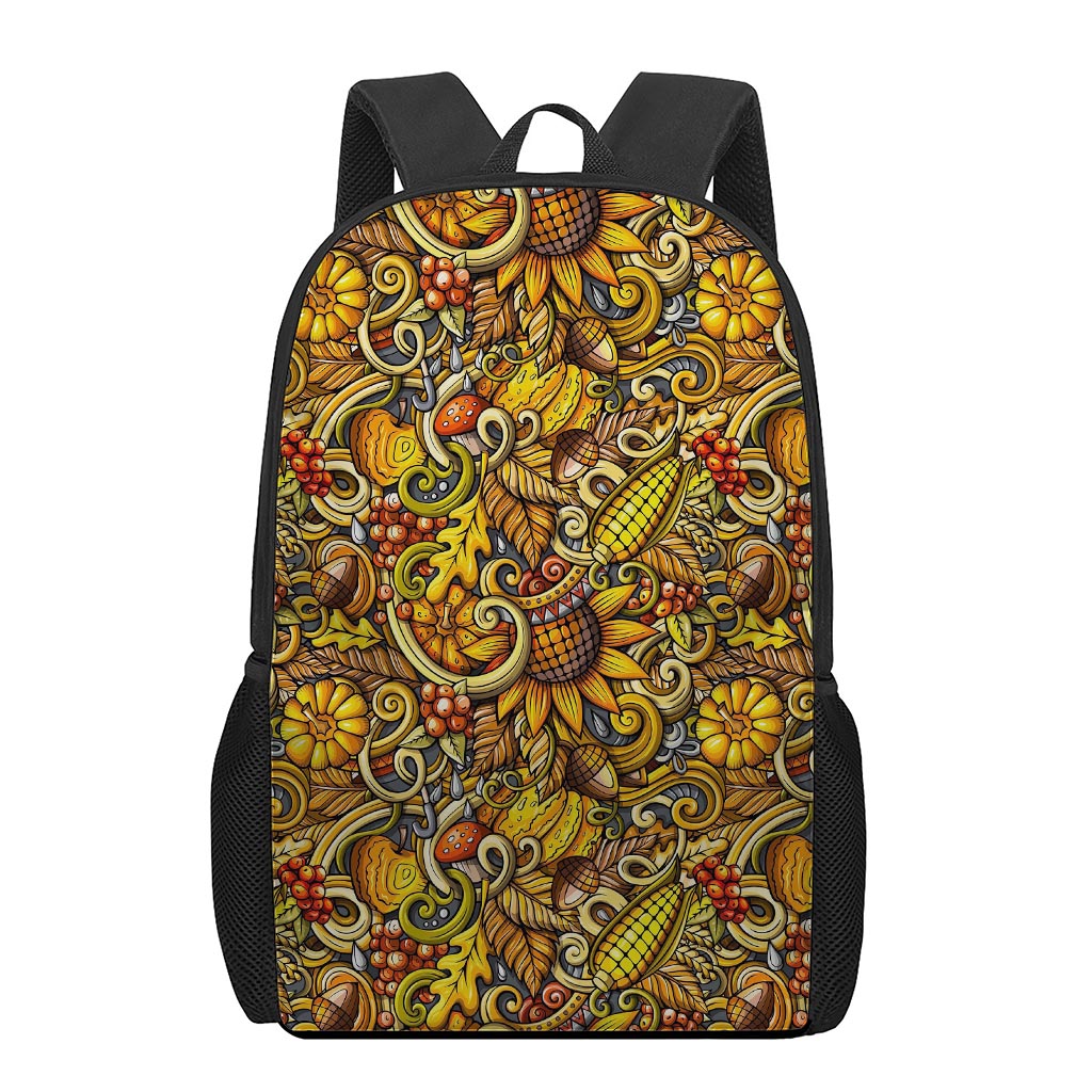 Abstract Sunflower Pattern Print 17 Inch Backpack
