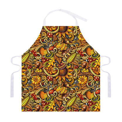 Abstract Sunflower Pattern Print Adjustable Apron