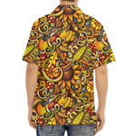 Abstract Sunflower Pattern Print Aloha Shirt