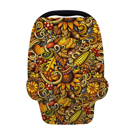 Abstract Sunflower Pattern Print Baby Seat Cover