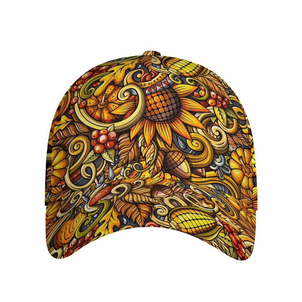 Abstract Sunflower Pattern Print Baseball Cap