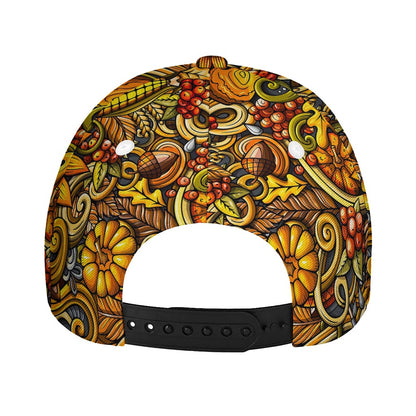 Abstract Sunflower Pattern Print Baseball Cap