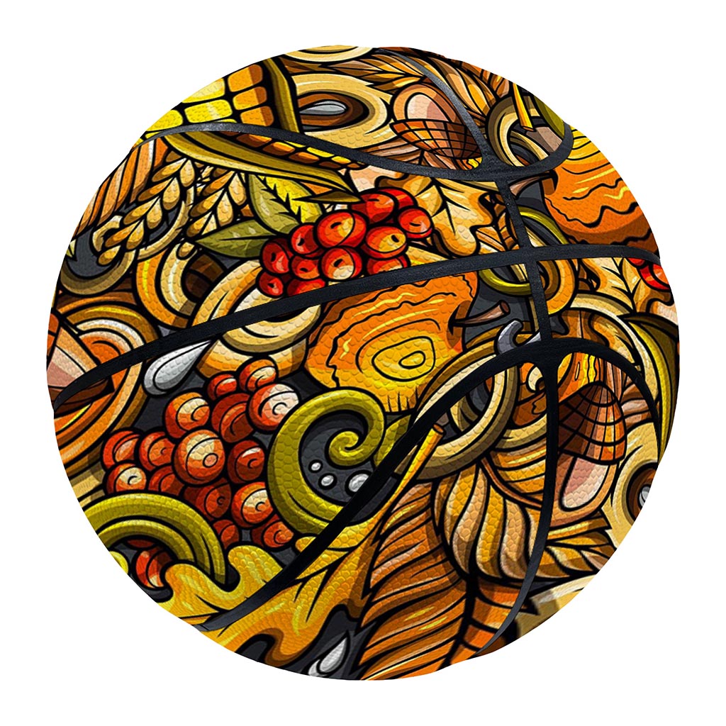 Abstract Sunflower Pattern Print Basketball