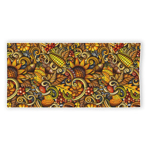 Abstract Sunflower Pattern Print Beach Towel