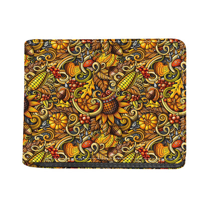 Abstract Sunflower Pattern Print Bifold Wallet