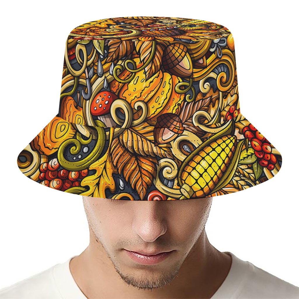 Abstract Sunflower Pattern Print Bucket Hat