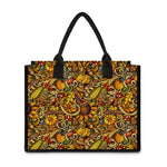 Abstract Sunflower Pattern Print Canvas Tote Bag