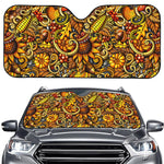 Abstract Sunflower Pattern Print Car Windshield Sun Shade