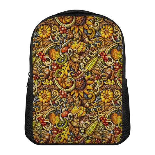 Abstract Sunflower Pattern Print Casual Backpack