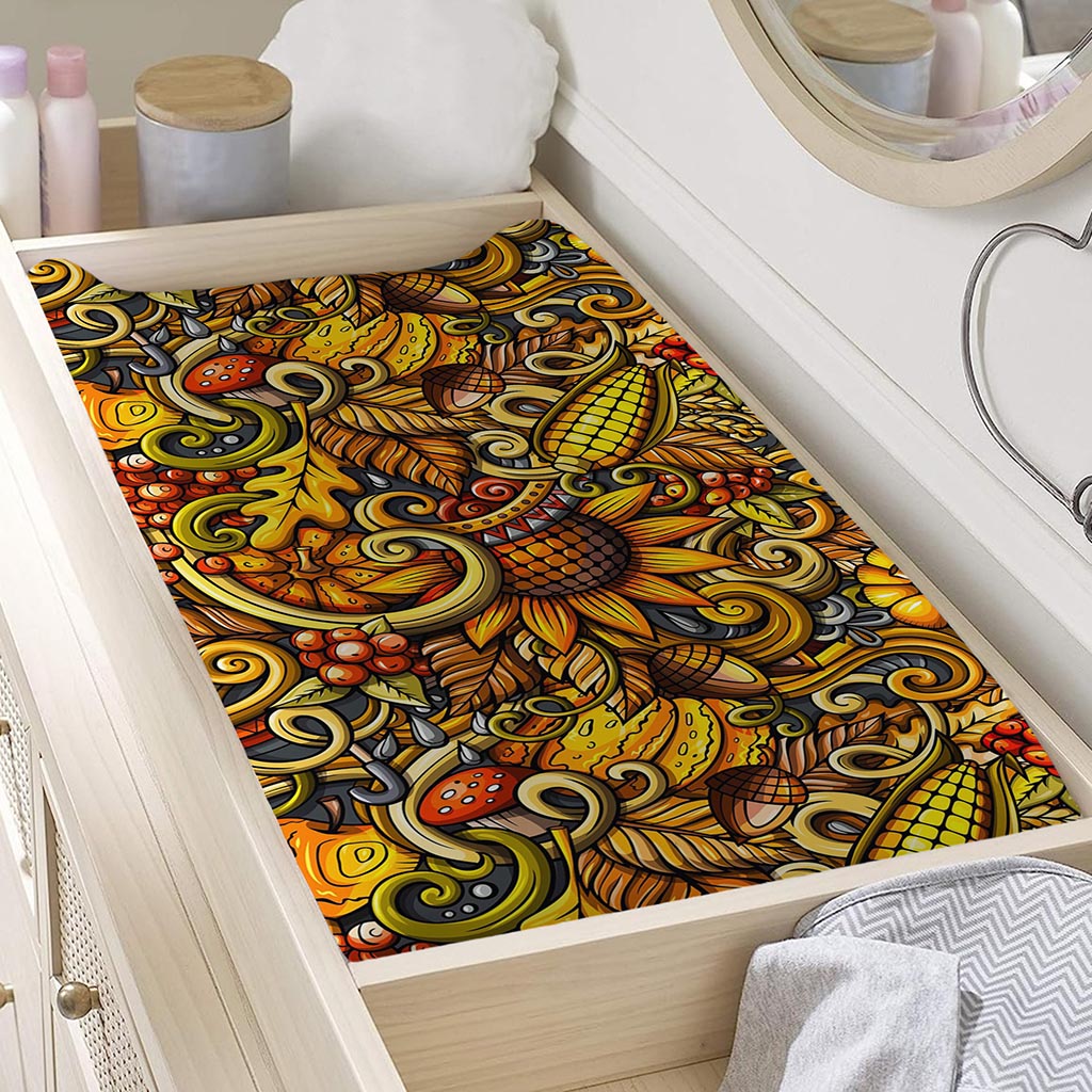 Abstract Sunflower Pattern Print Changing Pad Cover