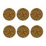 Abstract Sunflower Pattern Print Coaster Set