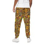 Abstract Sunflower Pattern Print Cotton Pants