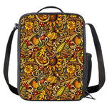Abstract Sunflower Pattern Print Crossbody Lunch Bag