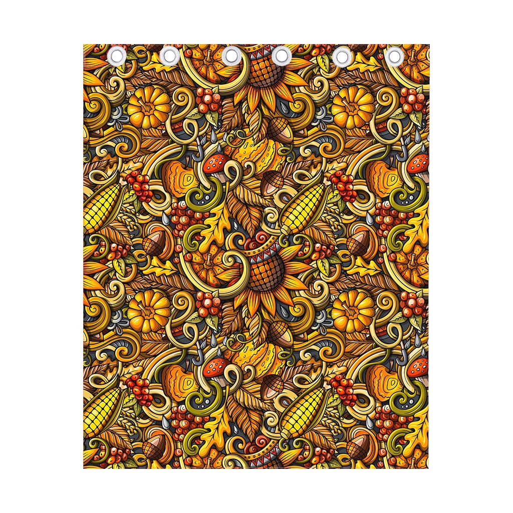 Abstract Sunflower Pattern Print Curtain