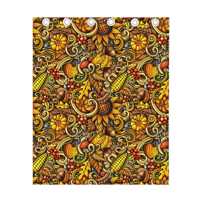 Abstract Sunflower Pattern Print Curtain