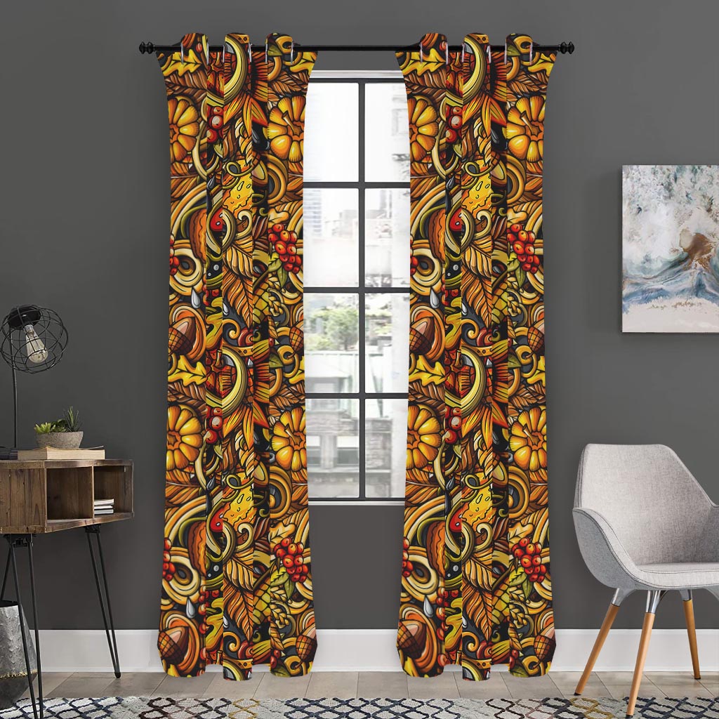 Abstract Sunflower Pattern Print Curtain