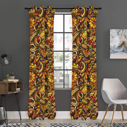 Abstract Sunflower Pattern Print Curtain