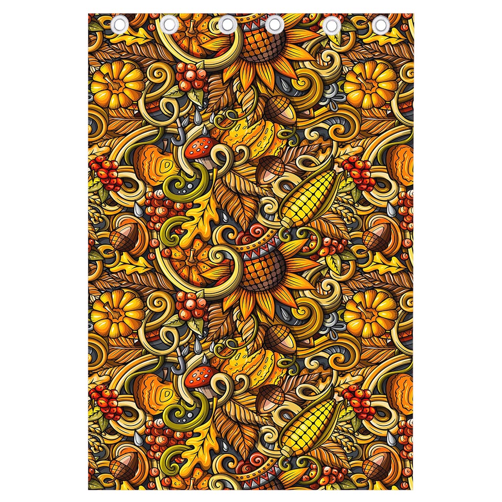 Abstract Sunflower Pattern Print Curtain