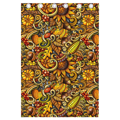Abstract Sunflower Pattern Print Curtain