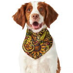 Abstract Sunflower Pattern Print Dog Bandana