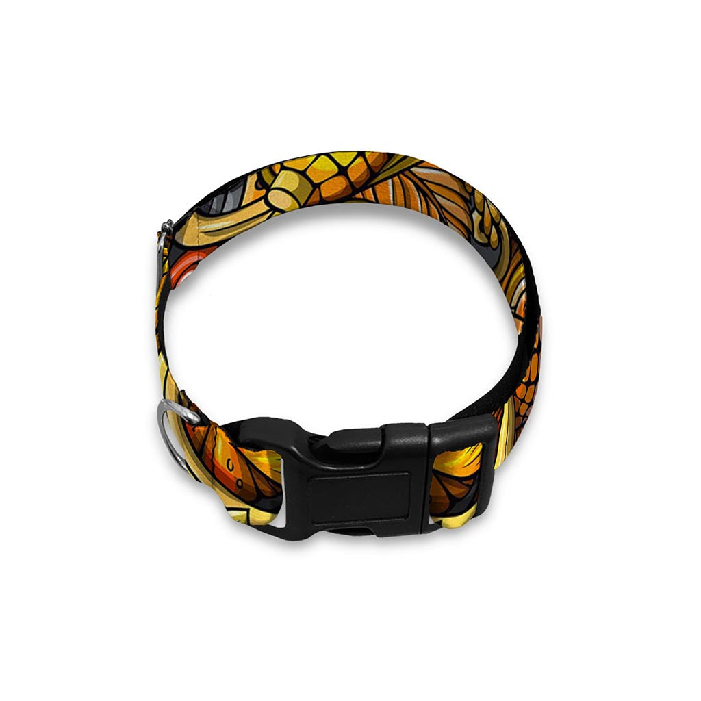Abstract Sunflower Pattern Print Dog Collar