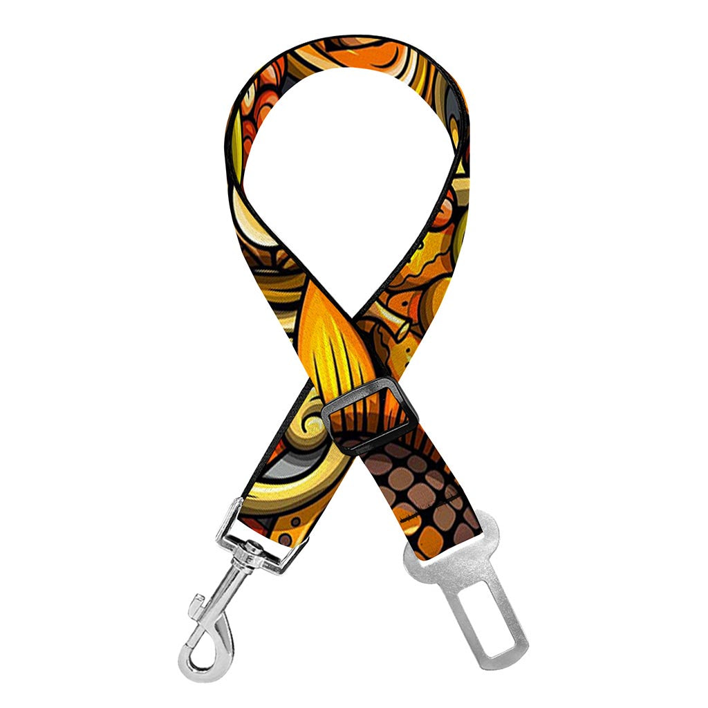 Abstract Sunflower Pattern Print Dog Seat Belt