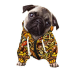Abstract Sunflower Pattern Print Dog Zip Up Hoodie