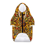 Abstract Sunflower Pattern Print Dog Zip Up Hoodie