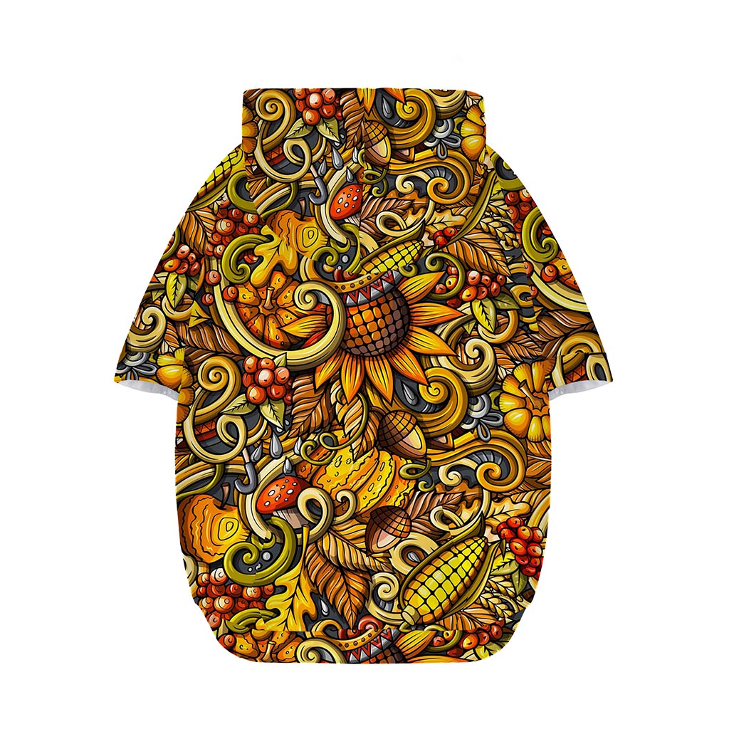 Abstract Sunflower Pattern Print Dog Zip Up Hoodie