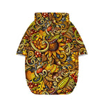 Abstract Sunflower Pattern Print Dog Zip Up Hoodie