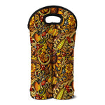 Abstract Sunflower Pattern Print Double Neoprene Wine Tote