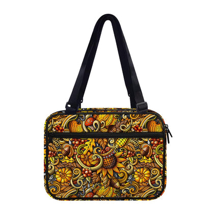 Abstract Sunflower Pattern Print Double Strap Bible Bag