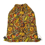 Abstract Sunflower Pattern Print Drawstring Bag