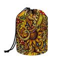Abstract Sunflower Pattern Print Drawstring Makeup Bag