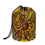 Abstract Sunflower Pattern Print Drawstring Makeup Bag