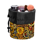 Abstract Sunflower Pattern Print Drawstring Makeup Bag