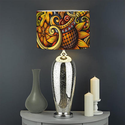 Abstract Sunflower Pattern Print Drum Lamp Shade