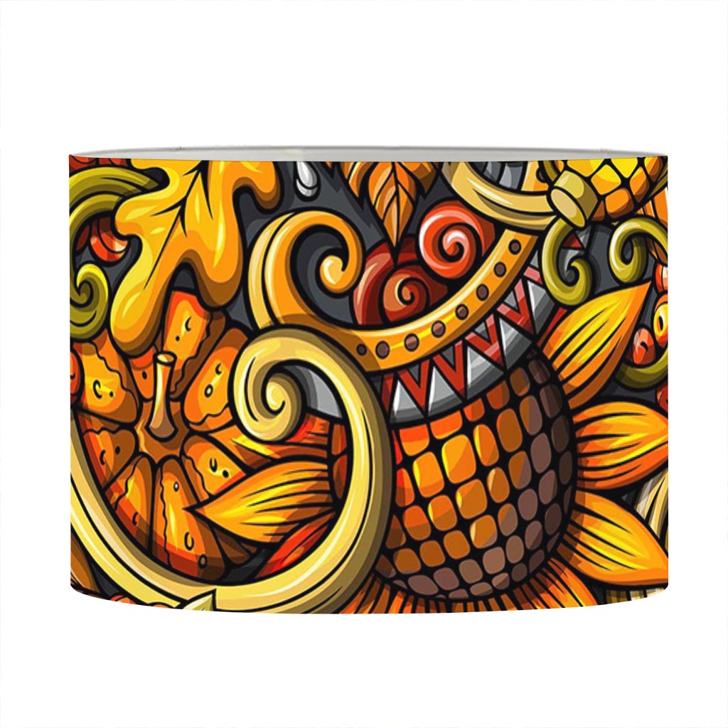 Abstract Sunflower Pattern Print Drum Lamp Shade