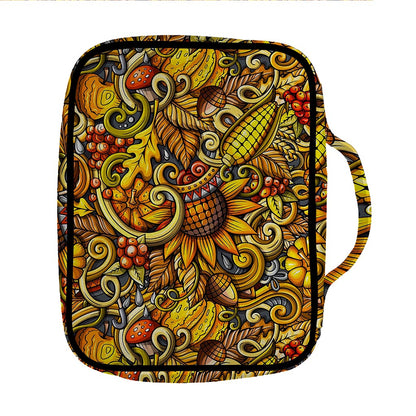 Abstract Sunflower Pattern Print Front Pocket Bible Bag