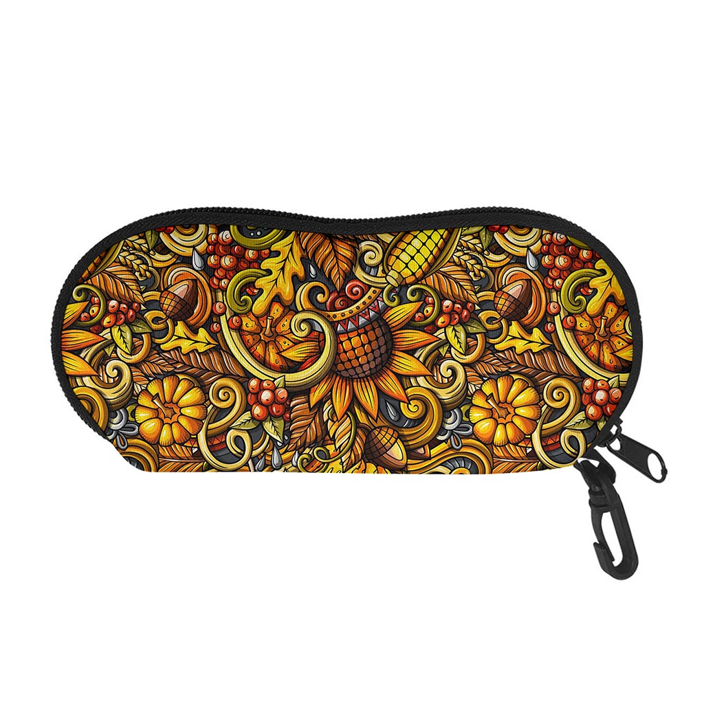Abstract Sunflower Pattern Print Glasses Case