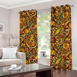 Abstract Sunflower Pattern Print Grommet Curtains
