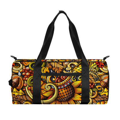 Abstract Sunflower Pattern Print Gym Bag