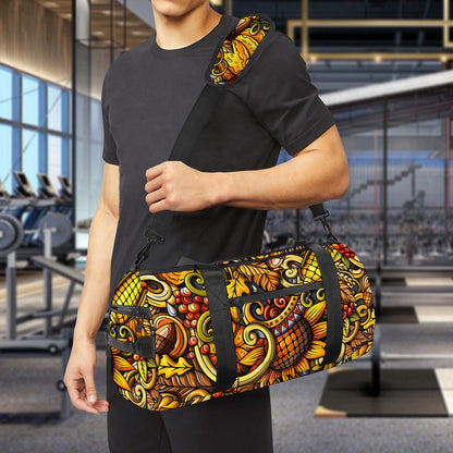 Abstract Sunflower Pattern Print Gym Bag