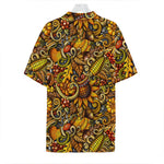 Abstract Sunflower Pattern Print Hawaiian Shirt