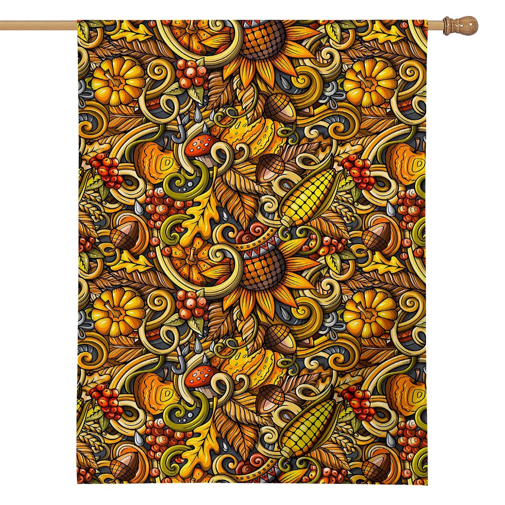 Abstract Sunflower Pattern Print House Flag