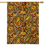 Abstract Sunflower Pattern Print House Flag