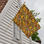 Abstract Sunflower Pattern Print House Flag