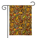 Abstract Sunflower Pattern Print House Flag